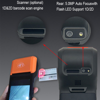 Nouvelle arrivée 3 + 32 Go de mémoire Android 14 pos matériel portable edc android 5.5 pouces tout-en-un Pos Terminal avec lecteur de codes-barres 2D