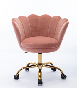 Salon chaise de bureau velours pivotant coquille chaise moderne loisirs bureau <span class=keywords><strong>fauteuil</strong></span> <span class=keywords><strong>rose</strong></span> Silla Para Salon avec roues - Product Image 2