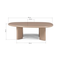 Table basse en MDF style crème nordique, irrégulière, haute brillance, facile à nettoyer, coins arrondis sécurisés, idéale pour les salons et les bureaux