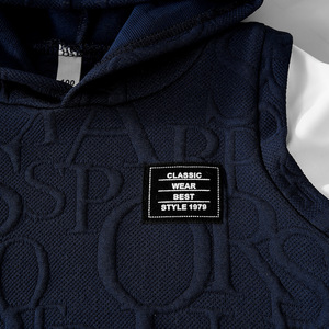 Conjunto Exclusivo para Niños, Verano 2026, Oferta, Novedades, Informal, Moderno, 2 Piezas, Sudadera con Capucha Simulada y Mangas Cortas - Product Image 4
