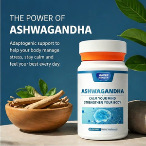 Cápsulas de Extracto de Raíz de Ashwagandha, Suplemento Herbal Natural para el Bienestar Diario de Adultos, Apoyo Inmunológico, 60 Cápsulas - Product Image 1
