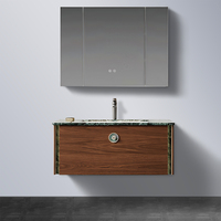 Meuble de salle de bain mural de 30 pouces avec tiroirs à surface cannelée, design de rangement direct et écologique, étanche