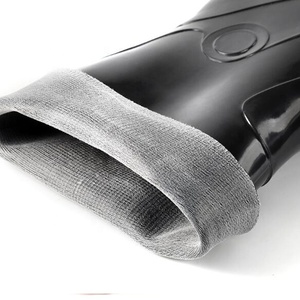 Stivali da Pioggia Neri in PVC Lucido Antiscivolo Resistenti a Olio, Acidi e Alcali, Economici, Non di Sicurezza, con Logo, per Uomo, Ideali per il Lavoro - Product Image 4