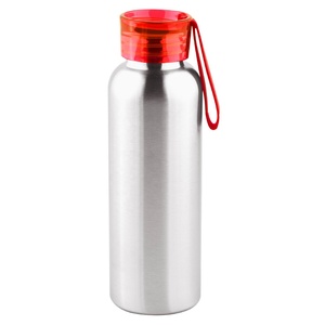 Botella de agua deportiva de acero inoxidable sin BPA de 550ml, botella duradera de medio galón para gimnasio al aire libre, cinturón de silicona, tapa de plástico con logotipo para alimentos - Product Image 5