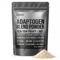 Poudre de mélange adaptogène végétalienne sans OGM à marque privée, MOQ flexible, pour le soutien anti-stress, la tranquillité et la concentration, approvisionnement en vrac naturel