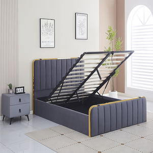 Muebles de Dormitorio Dobles de Tela Modernos y Sencillos de Nuevo Estilo, Cabecera Suave, Cama Tapizada para Adultos - Product Image 1