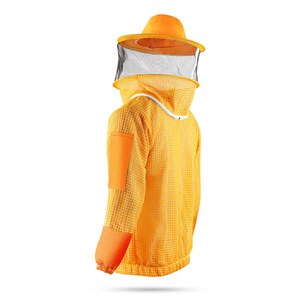 Traje de apicultura de protección Premium Chaqueta ventilada con cremallera de velo de capucha redonda para principiantes y apicultores comerciales - Product Image 2