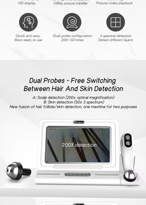 Smart 11 Inch Double Probe HD Lcd Hair Follicles Scalp Scanner Detector Analyzer Analysis Camera Detect Microscope <strong>Tester</strong> - Product Image 2