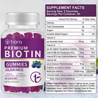 Gummies de biotine en marque blanche OEM 10000 mcg pour la beauté des cheveux, de la peau et des ongles, complément alimentaire pour femmes, 60/120/180 gummies