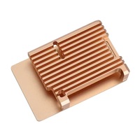 Boîtier pour Raspberry Pi 4 Boîtier en métal aluminium couleur or à double ventilateur pour Raspberry Pi 4b