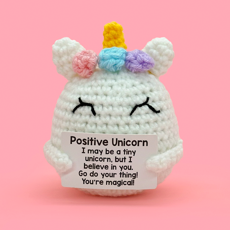 White Smile Unicorn with Colorful Hair