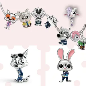 Nouveau Charme Original en Zircon Série Disney Zootopia Judy Hopps Nick Wilde Flash Fit Pendentif Bracelet Bijoux Femme Cadeau - Product Image 1