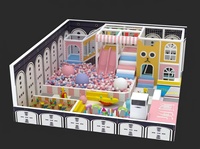 Equipo de Juego Interior Personalizado, Estructura con Diseño de Cara de Gato Temática JUMP TOWN, Tobogán Doble Rosa, Piscina de Pelotas, Piscina de Arena, Columpios |   FEC para Niños