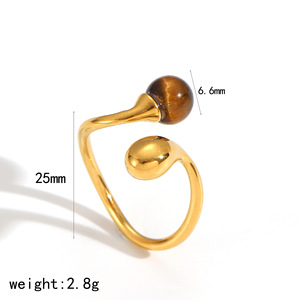 Anillo de Moda Li Quan, Chapado en Oro de 18k, Acero Inoxidable con Circonita, Joyería para Mujer, Diseño Elegante para el Día a Día - Product Image 4