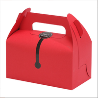 Boîte à gâteau en papier de qualité supérieure avec poignée en blanc, noir, rouge ou kraft pour la présentation de desserts de boulangerie