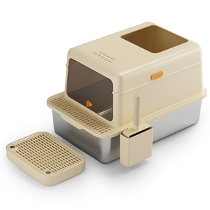 Hoge Zijbehuizing Roestvrijstalen Kat Kleine Doos Met Deksel Anti-Lekkage Roestvrijstalen Kattenbak Voor Grote En Meerdere Katten - Product Image 3