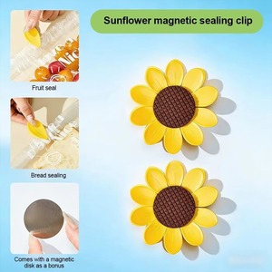 2 in 1 Magnetic <b>Fridge</b> Magnets Sunflower Multifunctional Sealing Clips for Food Storage Chip Clips for Snacks - Product Image 2