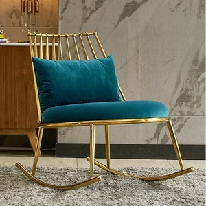 Ghế Bập Bênh Khung Thép Không Gỉ Bằng Nhung Hiện Đại Hàng Mới Về 2022 Ghế Giải Trí Dành Cho Nội Thất Khách Sạn Gia Đình - Product Image 3