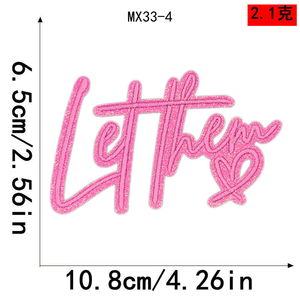 Patchs brodés 3D petits et colorés à paillettes et sequins, motifs 'Wifey Beach Pool Bum Letters Coquette', thermocollants pour T-shirts, Chapeaux, Sacs - Product Image 5