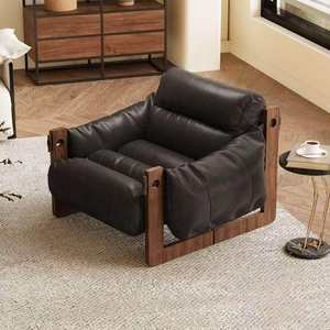 Sedia da <span class=keywords><strong>divano</strong></span> in legno massello in stile nordico in Jersey, sedia per il tempo libero, <span class=keywords><strong>divano</strong></span>, sedia singola in stile Vintage retrò - Product Image 5