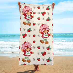 Kawaii Pink Cute Strawberries Shortcakes <span class=keywords><strong>Toallas</strong></span> <span class=keywords><strong>Personalizadas</strong></span> Impresión Personalizada Dibujos Animados <span class=keywords><strong>Baño</strong></span> <span class=keywords><strong>Toallas</strong></span> <span class=keywords><strong>de</strong></span> Playa - Product Image 3