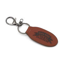 Porte-clés en cuir gaufré avec logo personnalisé, porte-clés multi-formes en similicuir avec fermoir mousqueton