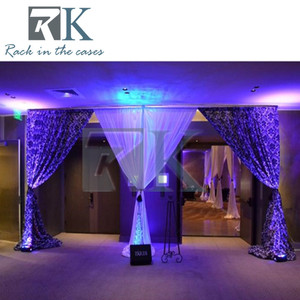 Multi Color Sheer Chiffon Drape Fabric Floral Arrangement Wedding Background Curtain Kit For Ceremony Photo Booth - Product Image 4