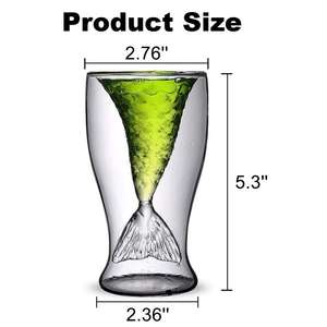 النار الزجاج الإبداعية حورية البحر الذيل النبيذ نظارات على شكل أكواب مضحك أوانٍ زجاجية للشرب عصير البيرة ويسكي كوكتيل كوب بهلوان - Product Image 2