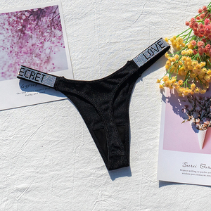 Tanga Doux Personnalisé avec Anneau Scintillant et Chaîne Découpée, Bikini <span class=keywords><strong>String</strong></span> Bas, <span class=keywords><strong>Culotte</strong></span> Sexy Femme Sans Coutures, Tanga Doux - Product Image 3