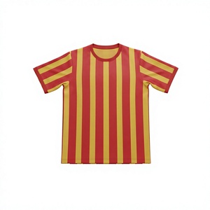 Custom Striped Soccer Jersey Short Sleeve Football <b>Shirt</b> 100% <b>Polyester</b> Quick Dry Match Uniform - Product Image 1