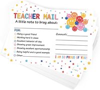 Notes de courrier pour enseignants, cartes postales avec smileys, cartes de motivation pour la bonne conduite en classe, cartes de récompense pour les élèves