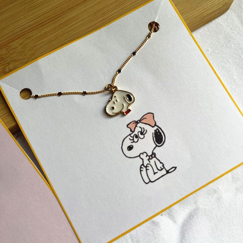 Collana Snoopy rosa