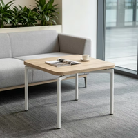 Table d'appoint carrée minimaliste en mélamine E0, grain de bois, pour la maison, le bureau, le coin détente, le canapé, le bureau d'appoint