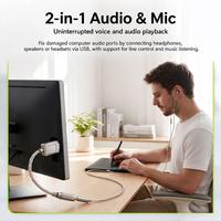 Adaptateur audio USB-A vers Jack 3,5 mm, carte son externe en alliage de zinc 32 bits 384 kHz avec micro pour PC, ordinateur portable, Switch, haut-parleur