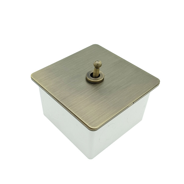 Rocker Switch Customized Color Bronzed Socket Brass Switch Stainless Steel Retro Old Brushed Retro One Gang Two Way Switch