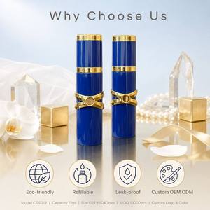 ISMAN Tubo Ovalado Vacío de 22ml para Sérum de Crecimiento de <span class=keywords><strong>Pestañas</strong></span>, Vial de Plástico Azul con Lazo Dorado, Envase Cosmético al por Mayor Personalizado - Product Image 3