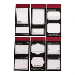 50 शीट/पैक ब्लैक व्हाइट मेमो पैड श्रृंखला रेट्रो-शैली के पैडड चिपचिपा नोट यूरोपीय विंटेज सजावटी लेटेड कोलाज - Product Image 5