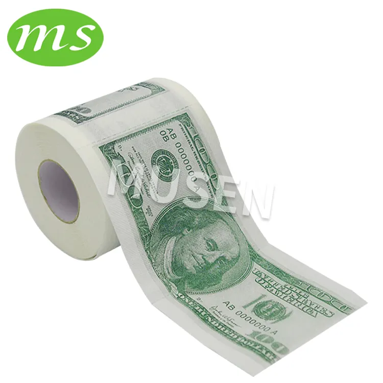 100 Dollar geld gedrukt toiletpapier roll