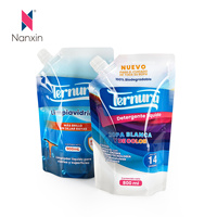 Sacs d'emballage de détergent à lessive avec logo personnalisé fourniture directe d'usine avec bec verseur debout sac de savon liquide de lavage en plastique