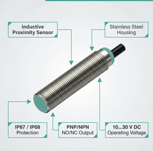 เซ็นเซอร์วัดระยะแบบฝัง New Original P+F NBB4-12GM50-E2 M12 ขนาด 4 มม. PNP NO IP67 IP68 ทนอุณหภูมิสูง มีสินค้าพร้อมส่ง ตรวจจับวัตถุได้ - Product Image 4