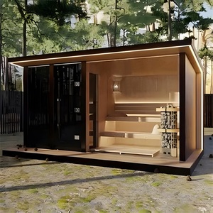 Sauna de Vapor Panorámica de Madera Maciza para Exteriores, Moderna, para 8 Personas, Vapor Húmedo, Cedro Rojo, Pino, Hemlock, Control por Computadora, Proveedor Chino - Product Image 1