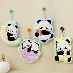 Asciugamani da <span class=keywords><strong>Cucina</strong></span> in Pile Corallo Ecologico, Serie Panda Cartoon per Bambini, Assorbenti e Spessi, Vendita all'Ingrosso - Product Image 1