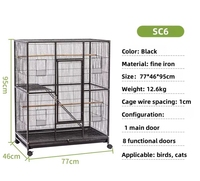 Cage à oiseaux en fil métallique grande taille à prix de gros pour perroquet et perruche - Cage d'élevage multicouche anti-évasion, construction solide, taille moyenne