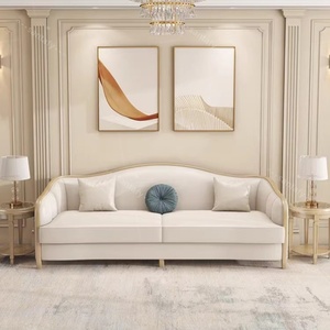 Divano Componibile in Pelle Stile Europeo Moderno, Set Confortevole e Durevole in Spugna per Soggiorni di Piccole e Medie Dimensioni, Hotel - Product Image 3