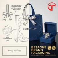 Boîte cadeau et sac cadeau de luxe bleus personnalisés, magnétiques, réutilisables, écologiques, durables, en matériaux recyclés pour bijoux et montres