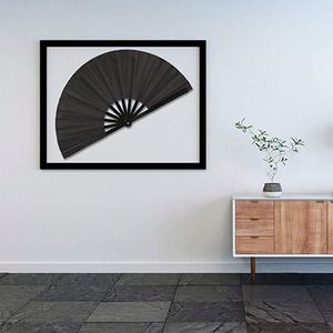 Etiqueta privada 13 pulgadas grande personalizado impreso plegable boda bambú plástico sublimación grande plegable Clack mano ventiladores - Product Image 5