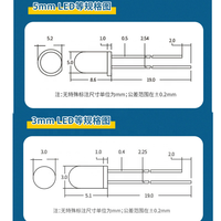 Diode électroluminescente F5 F3, 3mm, 5mm, Kit assorti, blanc, vert, rouge, bleu, jaune, Orange, rose, violet, blanc chaud, à monter soi-même