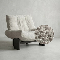 Fauteuil d'appoint moderne en tissu avec pieds en bois massif, fauteuil simple rembourré, confortable et élégant pour salon ou chambre à coucher