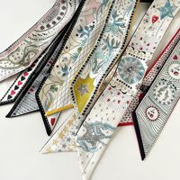 Sac à main en twill, foulards en soie en gros, motif bleu, logo personnalisé, écharpe en soie imitation luxe avec ruban
