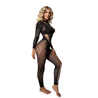 Lingerie érotique sexy de style européen et américain à imprimé léopard, body en nylon à découpes, séduisant et chic pour femmes